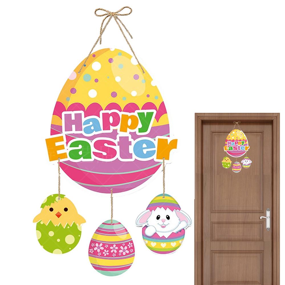 Front Door Easter Decorations Handmade Easter Door Hanger Egg Bunny Welcome Sign Easter Wall Decor Farmhouse Decor For Farmhouse