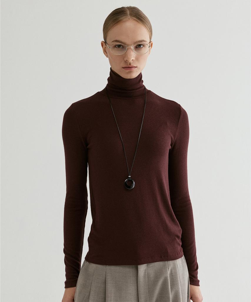 FROMWHERE Long Sleeve Turtleneck Top Red