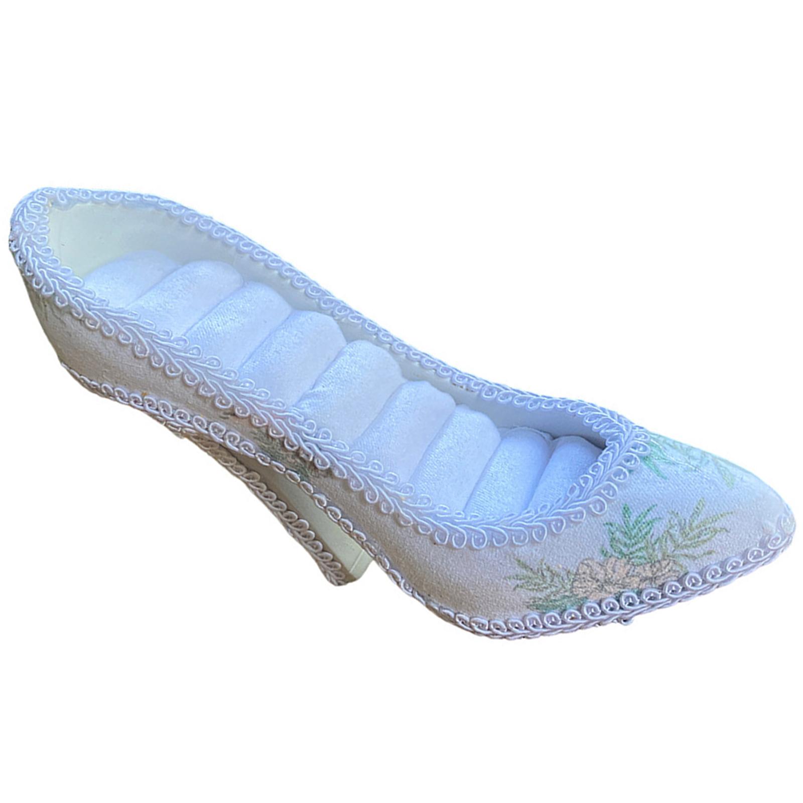 

Элегантные плюшевые туфли на высоком каблуке, держатель для украшений, подставка для серег, ожерелий, колец, дисплей, украшенный жемчугом