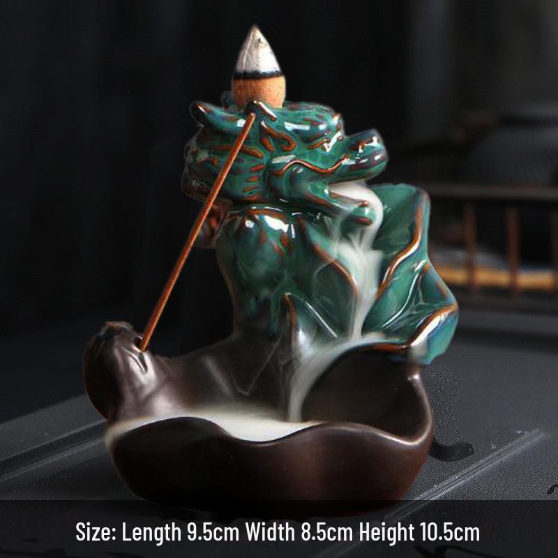 Creative Resin Backflow Incense Burner - Mountain Stream Design, for Sandalwood and Agarwood, Indoor Home Décor