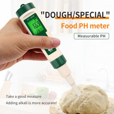Tester pH alimente Aluat Alcalimetru pH-metru 0.00-14.00 Pentru Sol Cosmetic Alimentar Brânză Carne Fructe pH CF Afișaj Dual