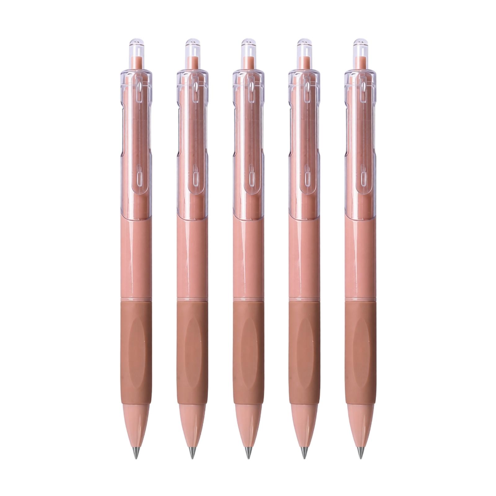 Retractable Quick Dry Gel Ink Pen 0 5mm Fine Point Smooth Writing Neutral Design Office School Use Set of 5 One Size