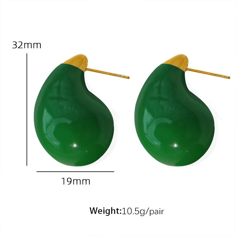 

Premium Design Titanium Steel 18K Gold Dripping Oil Water Drop Minimalist Wind Stud Earrings Exaggerated Personality Earrings
