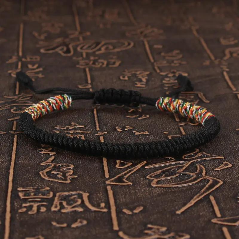 Tibetanisches Buddhistisches Glücksarmband Unisex Geflochtenes Rotes Fadenseil Verstellbar King Kong Knoten Armbänder für Damen Herren Armreifen Schmuck