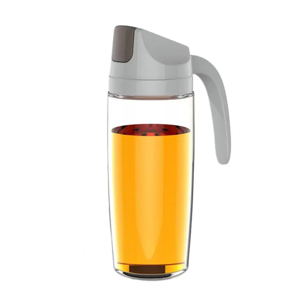 Leakproof Glass Oil Bottle Can Automatic Opening Seasoning Dispenser with Handle