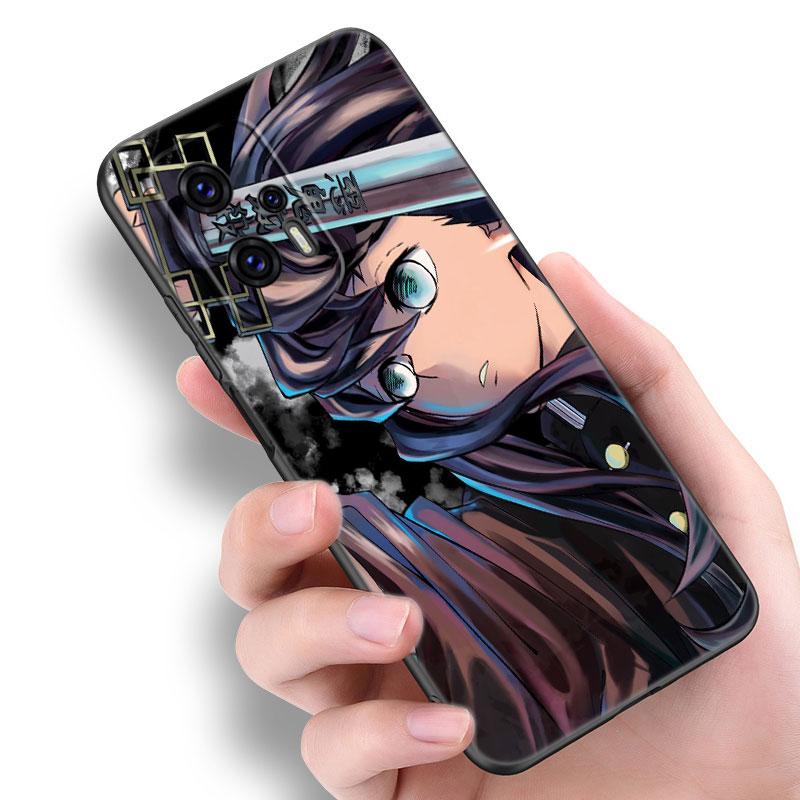Etui na telefon Anime Demon Slayer dla Xiaomi POCO F2 F3 M2 M3 M4 X3 X4 Pro NFC F4 GT 5G F1 X2 C3 C31 C40 M5S Miękkie TPU Czarny Pokrowiec