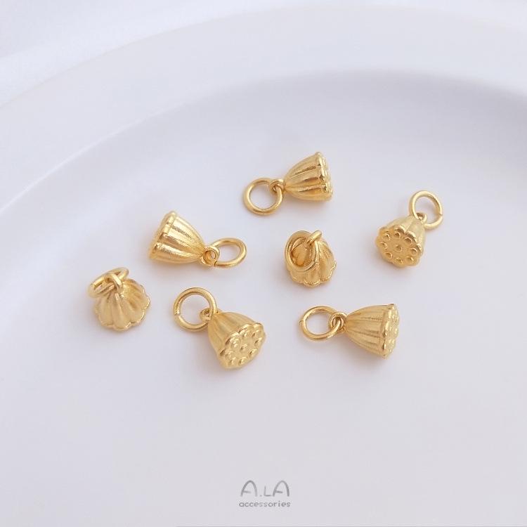 

Вьетнамское песочное золото, кулон в виде коробочки семян лотоса и шарм-браслет из красной веревки - Стойкое сохранение цвета для DIY ювелирных изделий