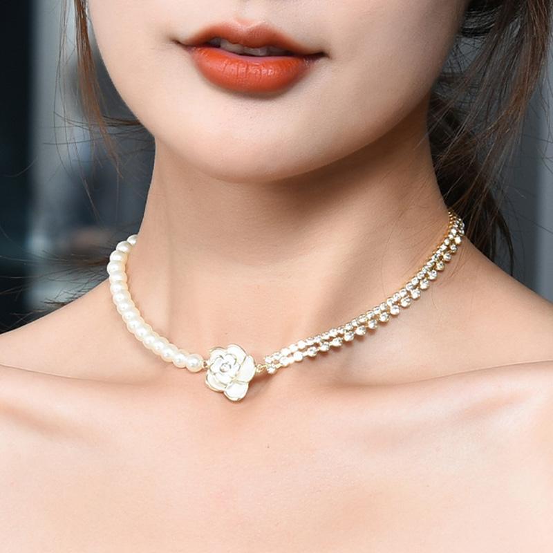 Collana Di Perle In Stile Francese Camelia Elegante Girocollo Sottile Da Sposa E Cerimonia Da 15,11 € | DHgate