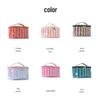 Color-Block Striped Makeup Bag: Large, Waterproof PVC Toiletry and Travel Storage Bag