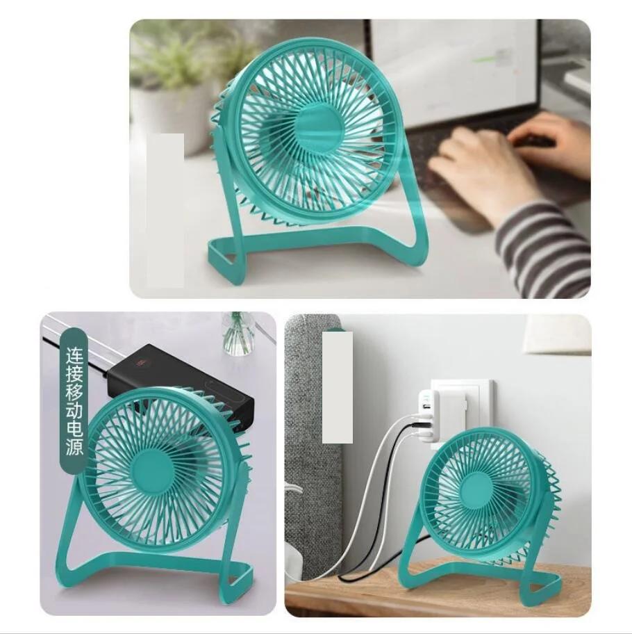 New 5 Inch USB Desktop Fan Rotating Mini Adjustable Portable Electric Fan Summer Mute Air Cooler For Home Office Makeup Fan Neck