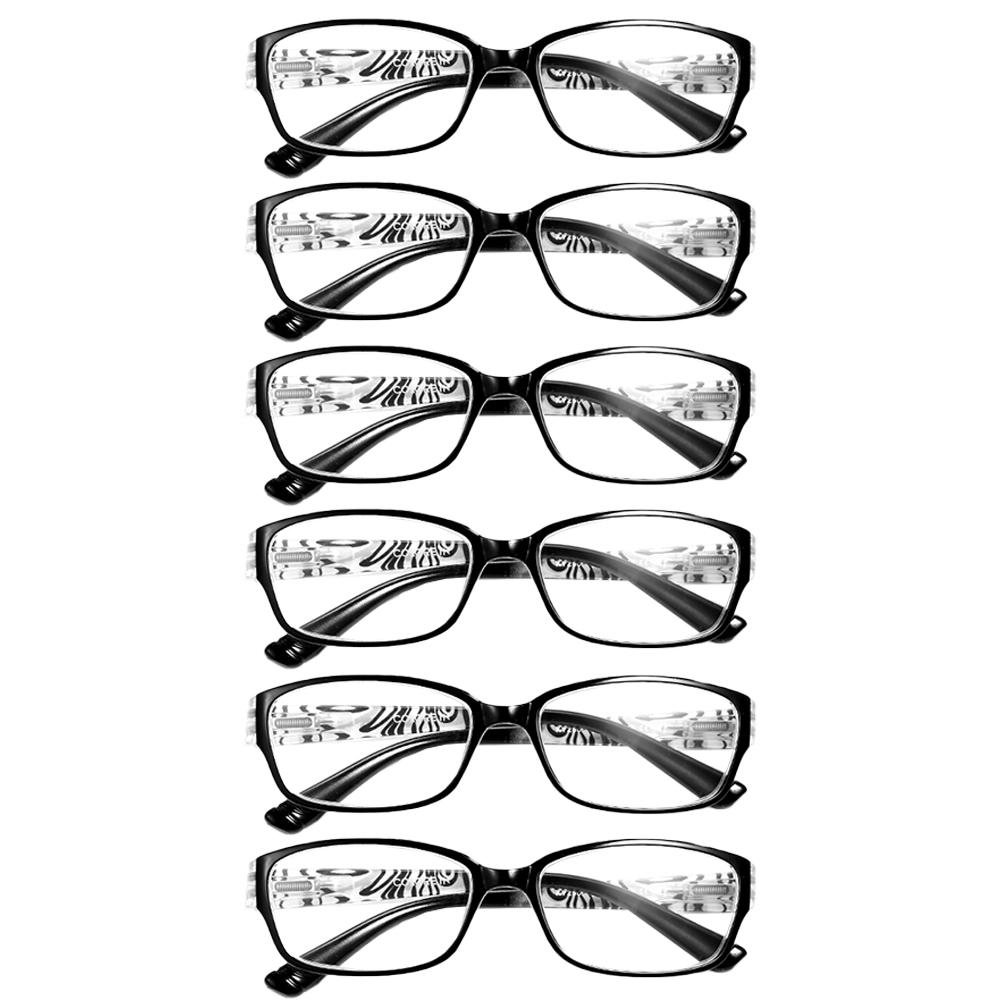 6pcs Reading Glasses Women Printed Reading Glasses Anti Blue Light Eyeglasses Unisex Red Glasses Men