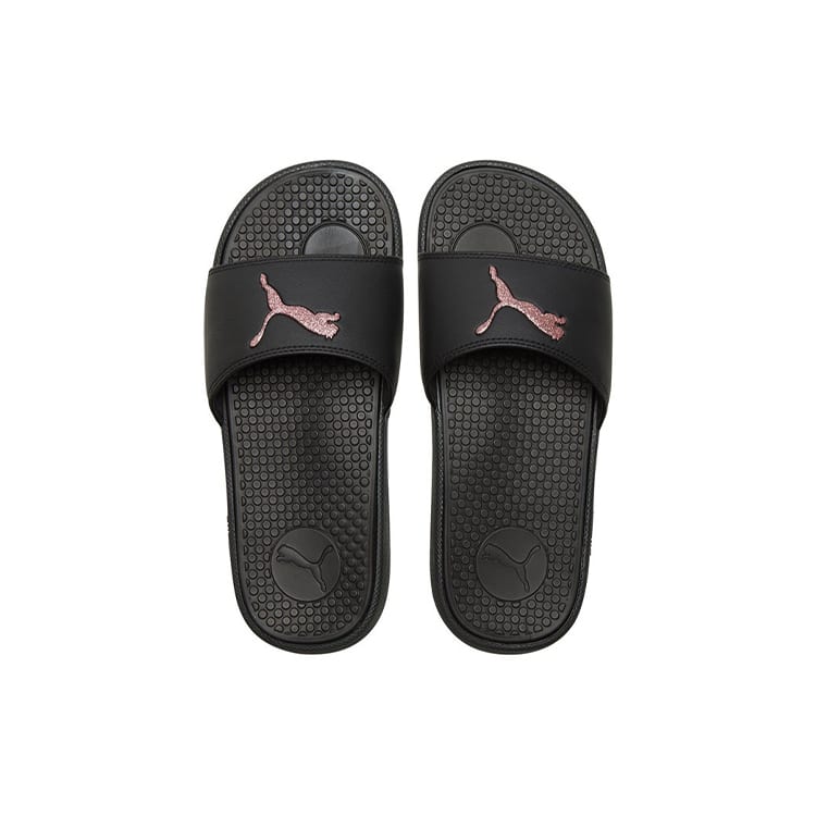 PUMA Cool Cat Sport Glitter Slippers Black/Golden Women's 371017-03