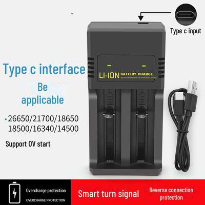 Dual Slot USB Type-C Intelligent 18650 Lithium Battery Charger, 4.2V