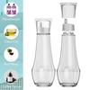 Refillable Glass Mouthwash Dispenser With Lid - 5.07/8.79Oz Clear Bathroom Countertop Container For Easy Portability
