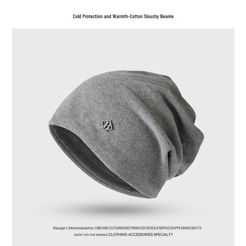 Korean Style Trendy Slouchy Beanie for Women and Men - Thin, Knitted, Youthful Fashion with Applique Design.