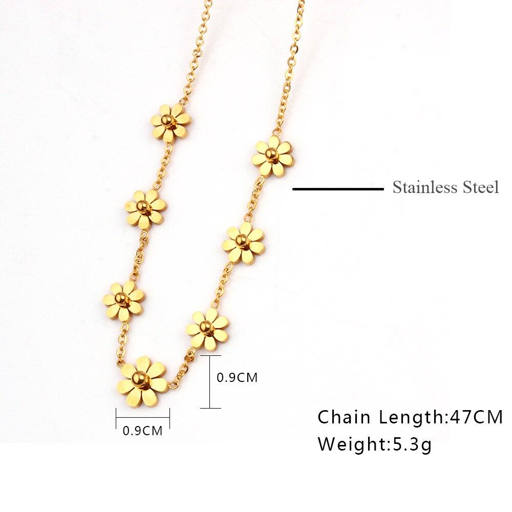 Popular Stainless Steel Flowers Necklaces Pendant Chain Chocker Giveaway For Birthday Gift Idea Girl Women Jewelry Accessory PresentFashion Necklaces