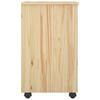 Mobile Storage Cabinet in Brown 34 x 39 x 65.5 cm Solid Pine Wood