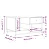 VidaXL Table basse chêne fumé 85,5x51x45 cm bois d'ingénierie 835341