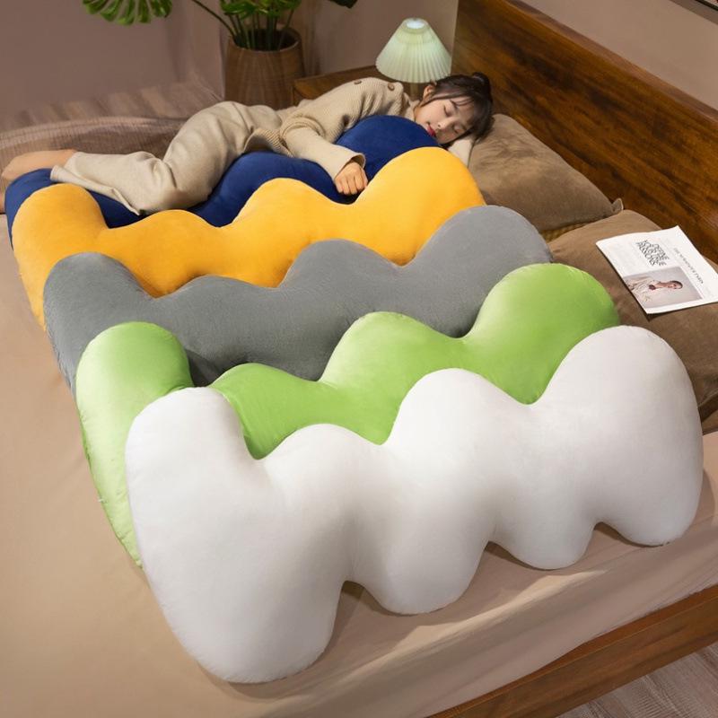 Wave-Shaped Cloud Leg & Back Hugging Pillow - Long Body Cushion for Side Sleepers