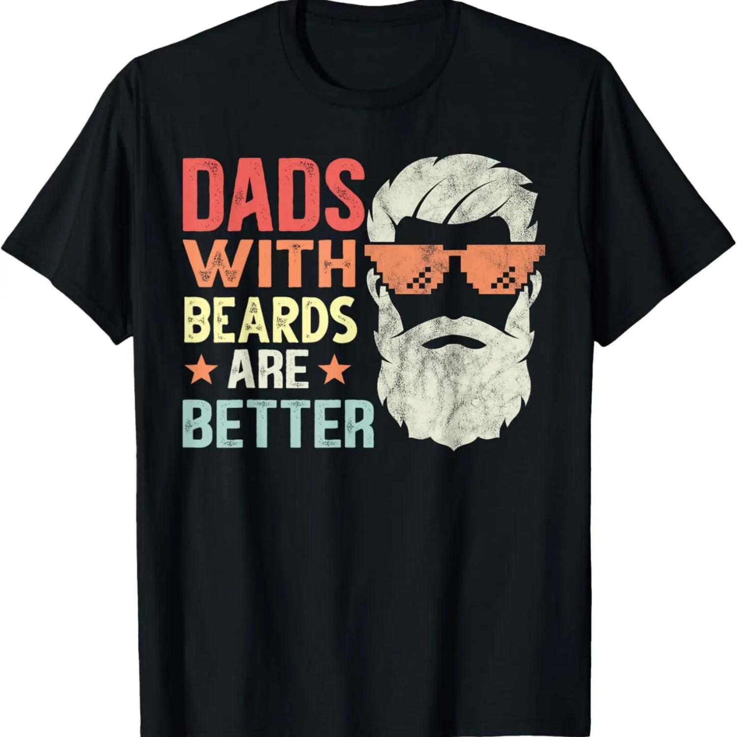 

Dad with beards are better retro Father s Day Bearded Daddy T-Shirt XXXXXL чёрный