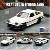 1/37 TOYOTA Trueno AE86 Initial D Klasické autíčko pro děti CCA Kovový odlitek Miniaturní model Natahovací sběratelský dárek Chlapec
