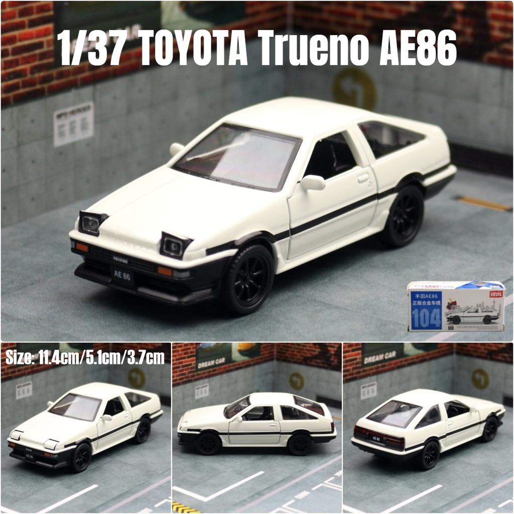 1/37 TOYOTA Trueno AE86 Initial D Klasické autíčko pro děti CCA Kovový odlitek Miniaturní model Natahovací sběratelský dárek Chlapec