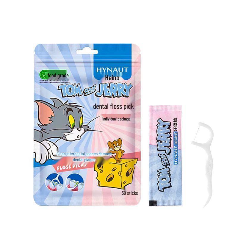 Hainaohai Dental Floss Picks: Portable Family Pack - Children's Fine Arched Floss & Toothpicks, 50 Count
