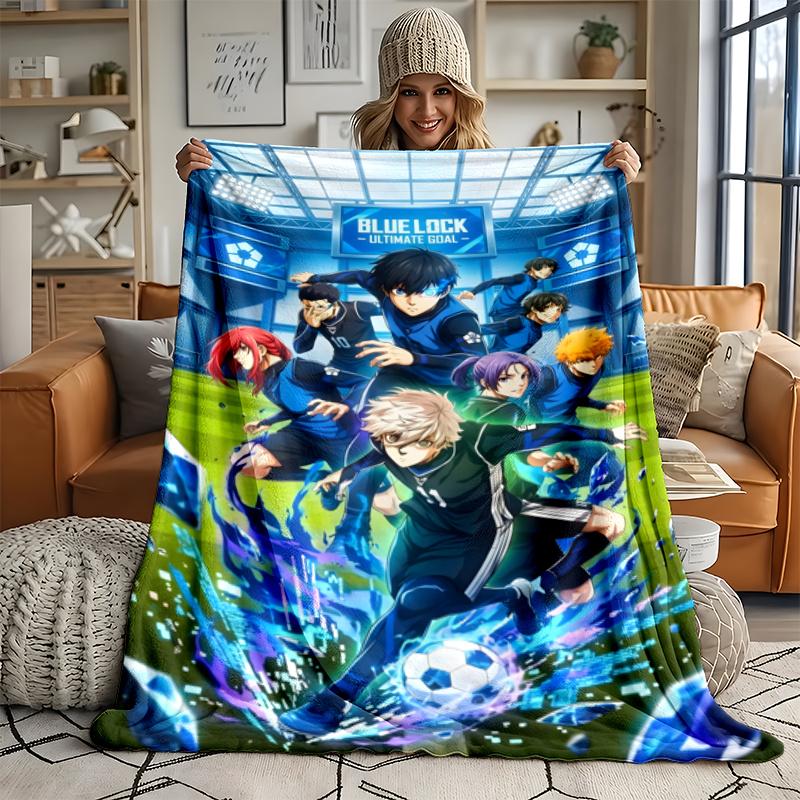 Blue Lock Ultra Soft Flannel Throw Blanket Warm Cozy Blanket for Bed Couch or outdoor best gift