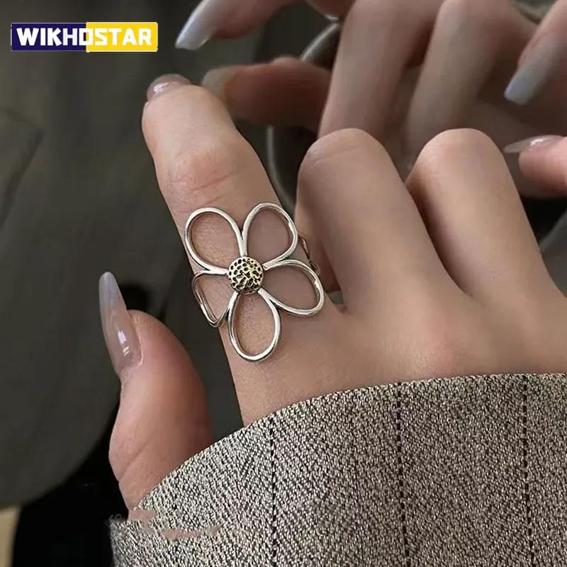 New Simple Daisy Flower Ring For Women Fashionable Personalized Daily Accessory Party Jewelry Birthday Anniversary Gifts