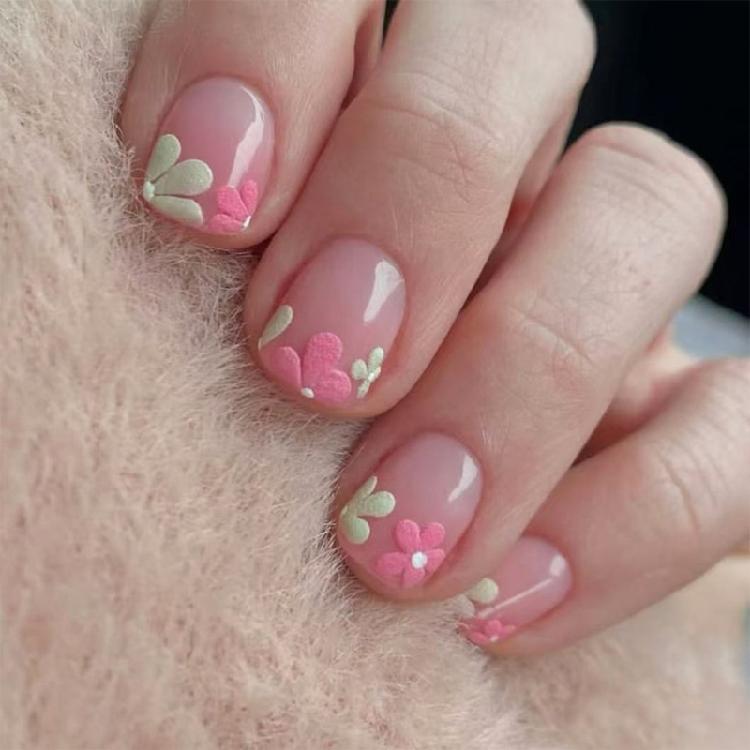 

Квадратні типси для нігтів Квітка Накладні нігті Приклеюються на ніготь Наклейки на ніготь Натискаються на ніготь Штучні Накладні нігті для жінок та дівчат 1