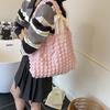 Girl Cloud Puff Flower Shoulder Bag Women's New Summer Canvas Simple Handbag