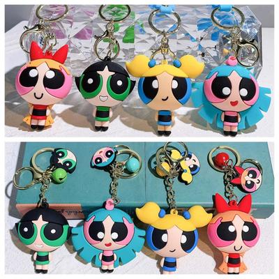 Dárek Přívěsek na tašku Powerpuff Girls Kreslená PVC klíčenka Panenka Roztomilá Jedinečná
