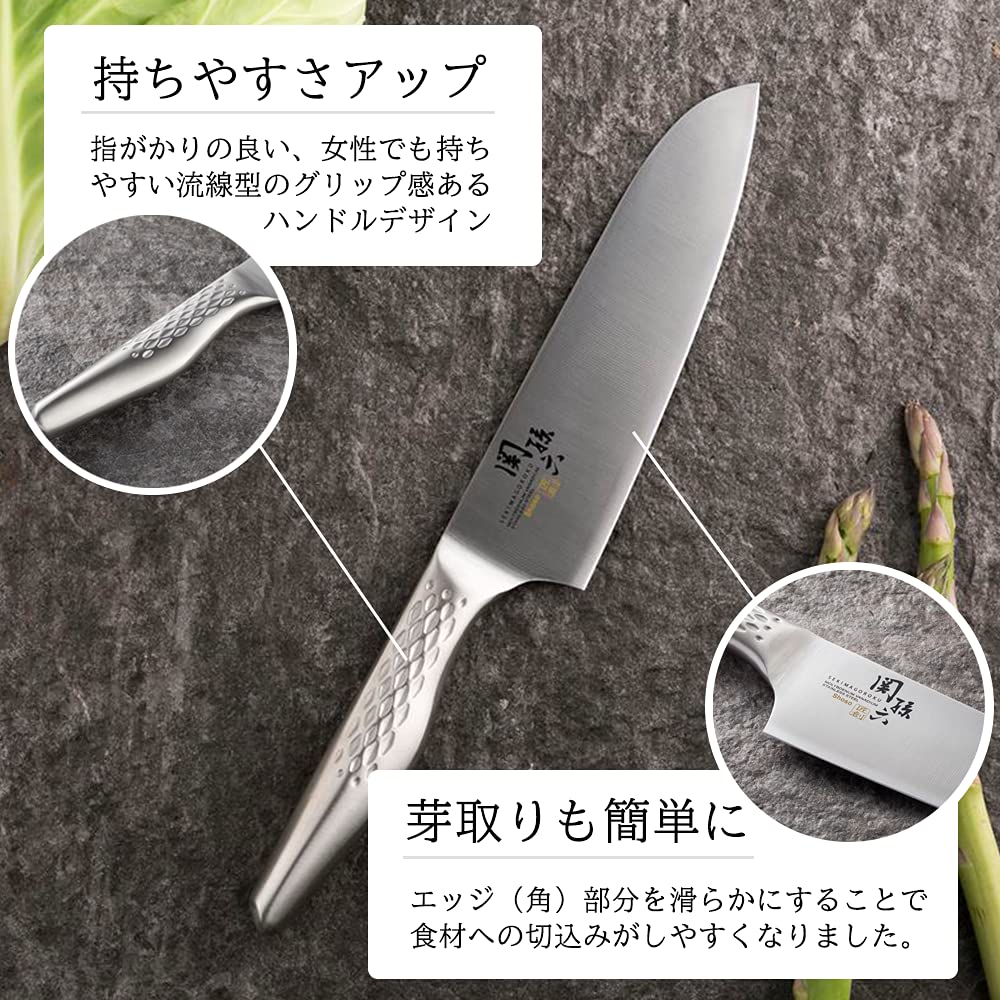 Kai Seki Magoroku Takusou Value Set Santoku Knife Knife Ceramic Sharpener 3-piece [Ko AB-5162] + [Petty AB-5163] + [Diamond & AP-0308]