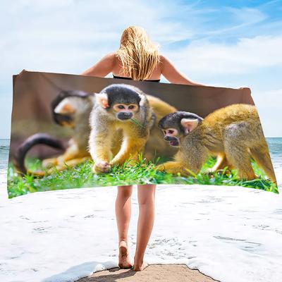 Cute Little Animal Print Series Seaside Vacation Beach Towel Swimming Bath Towel Sports Towel
