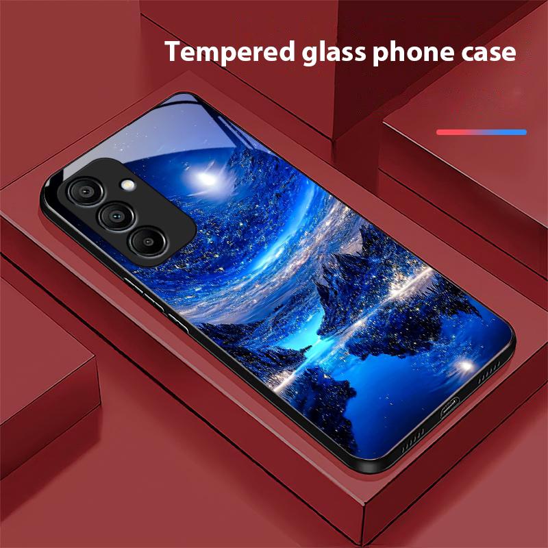 Pyramide Sternenhimmel Für Samsung Galaxy A15 5G 54 4G 51 50 24 35 90 71 12 51 53 52S 80 22 34 Schwarz Gehärtetes Glas Handyhülle