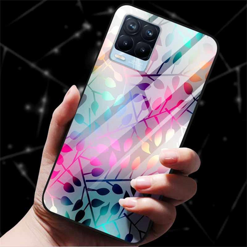 For Realme 8 Case Tempered Glass Hard Back Cover Case For Realme 8 5G 8i Realme 8 Pro Phone Case Cover Realme8 Pro Soft Bumper