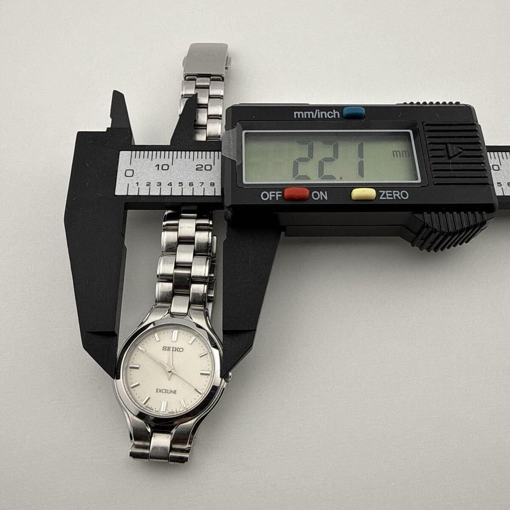 Used SEIKO 4J41-0A50 Seiko EXCELINE Ladies Watch Quartz Working Condition Battery Replaced [W422]