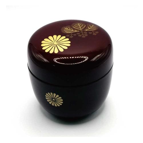 Medium Tea Ceremony Tea Utensils, Natsume (Natsume), Made of Urushi and Kiku-kiri Wood, Resin, for Matcha Tea Ceremony