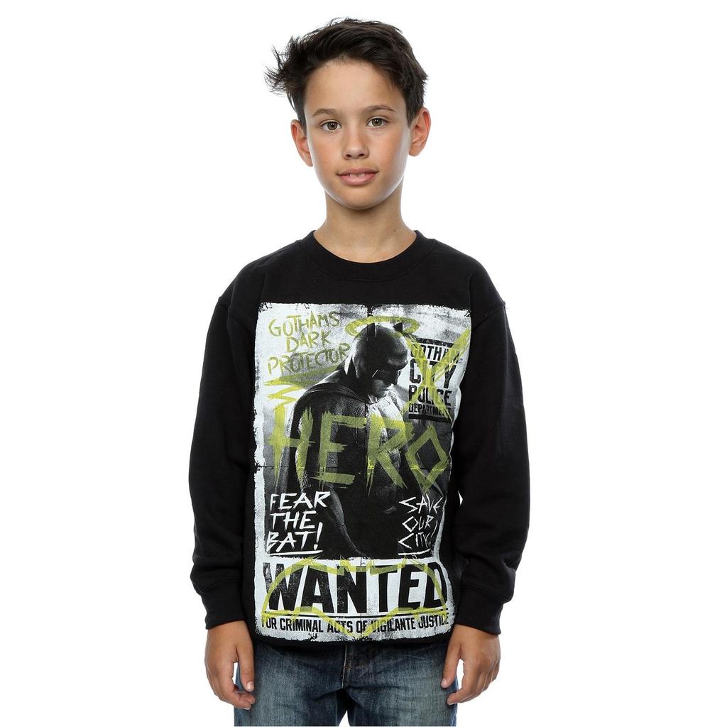 DC Comics Boys Batman v Superman Wanted Poster Sweatshirt