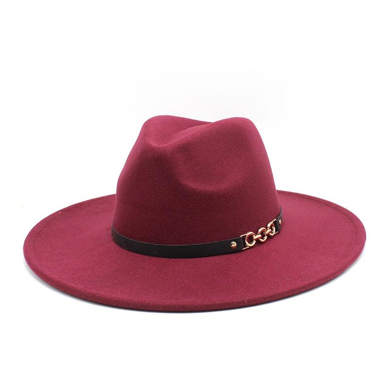 Big Eaves Wool Jazz Top Hat Women'S Casual Big Edge Felt Hat Men'S Jazz Hat 9.5Cm