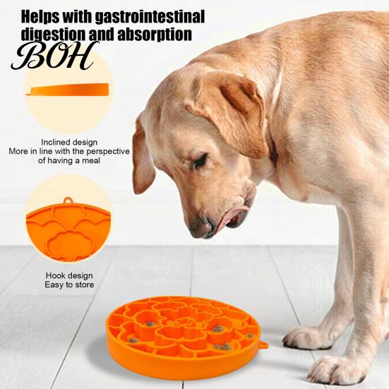Anti-choke Dog Feeder Pet Slow Mat, Soft Silicone Lick Prevents Mat for Dogs Choking, Dish Cats Kibbles Thick Treat Multi-grid
