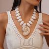 Acrylic Beaded Water Drop Conch Pendant Necklace Vacation Style Unique Personality High-End Exaggerated Necklace For Women