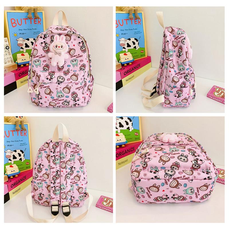 Children School Bag Cartoon Cute Labubu Backpack Large Capacity Children Backpack Kawaii Casual Backpack Birthday Gifts