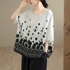 DIMANAF 2026 Sommer Übergröße T-Shirt Damen Print Locker Lässig Rundhals Damen Oberteile T-Shirts Oversize Neu