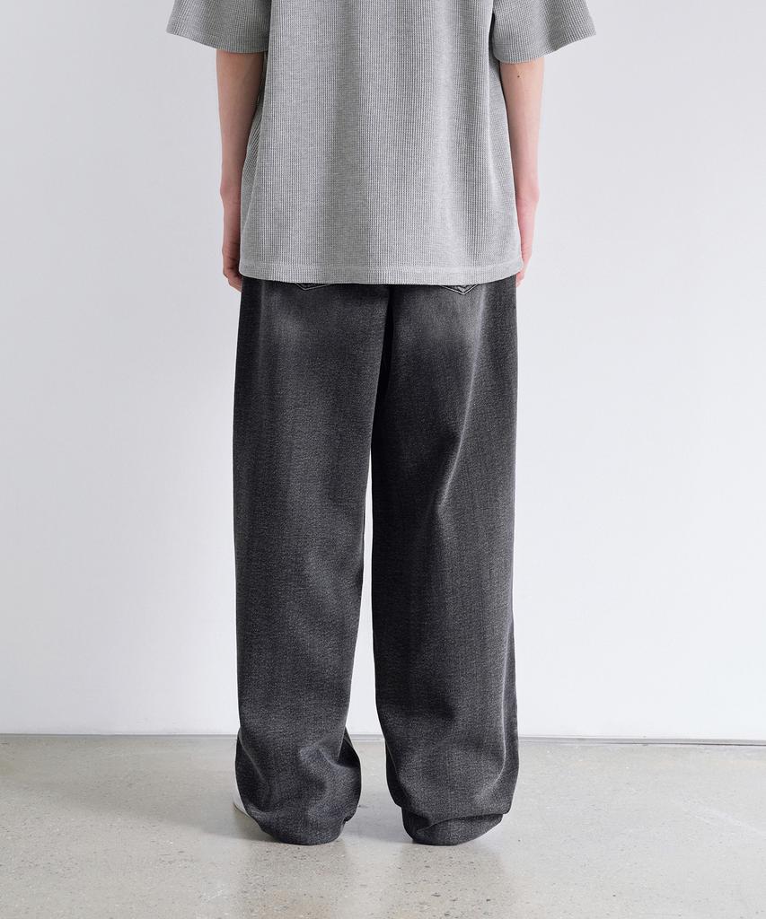 MUSINSA STANDARD Scrub Washed Wide Denim Pants [Washed Black]