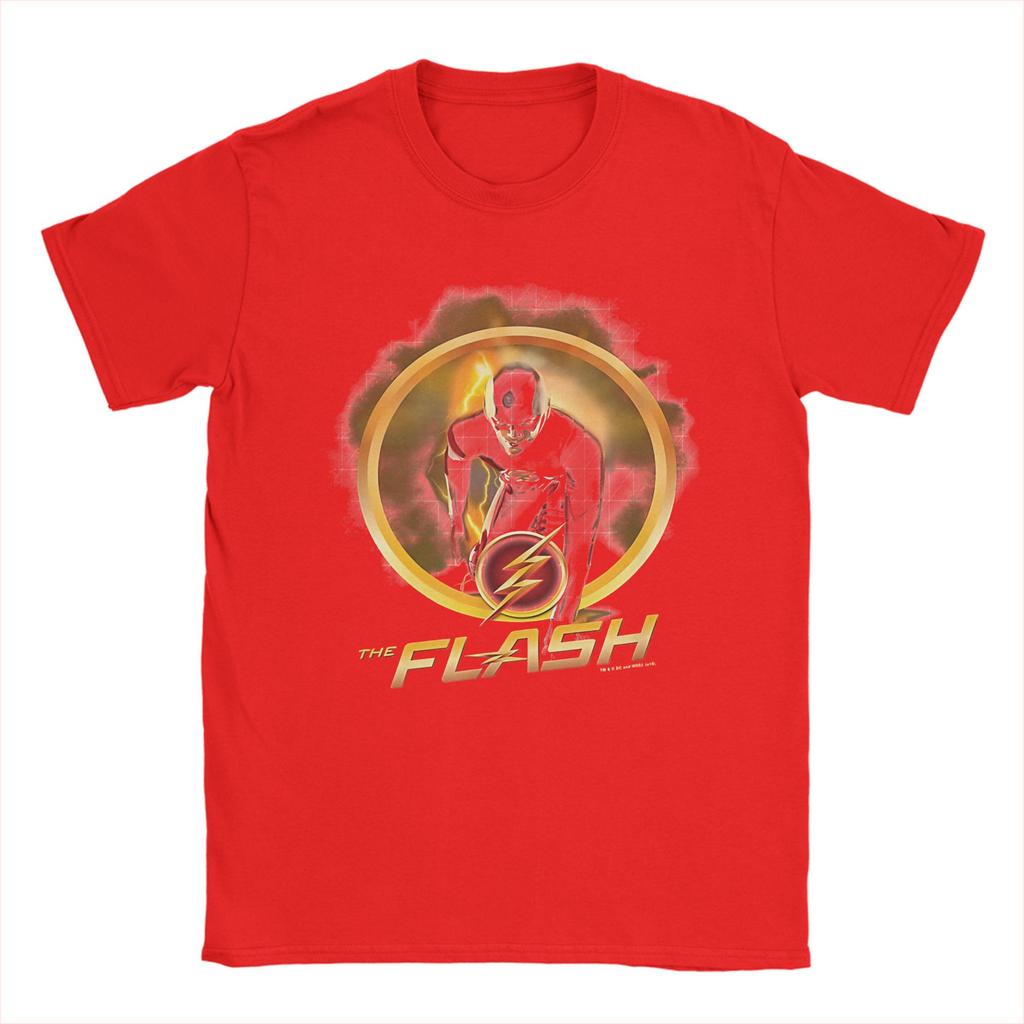 Flash Logo TShirts for Unisex Novelty Pure Cotton Tees O Neck Short Sleeve T Shirt Birthday Gift Clothing