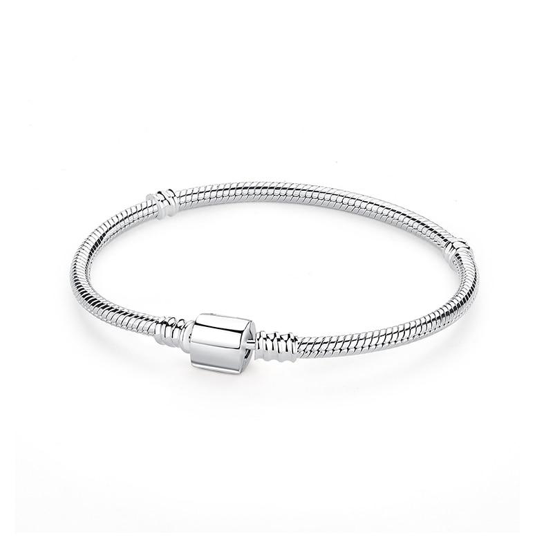 Originale 925 Sterling Sølv Armbånd Armbånd Krystallkule Kjærlighet Hjertelås Perler Charms Moments Armbånd For Kvinner DIY smykker