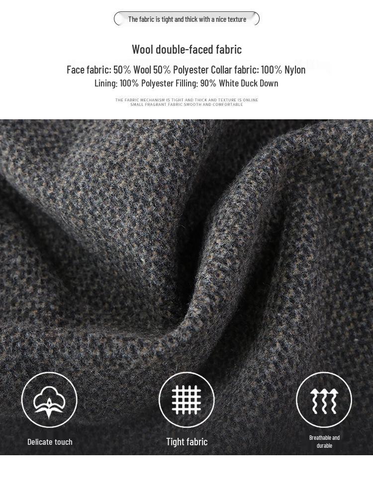 Plus Size Women's Korean Style Wool-Blend Down Coat 2025: Loose, Warm, Windproof Lapel Jacket