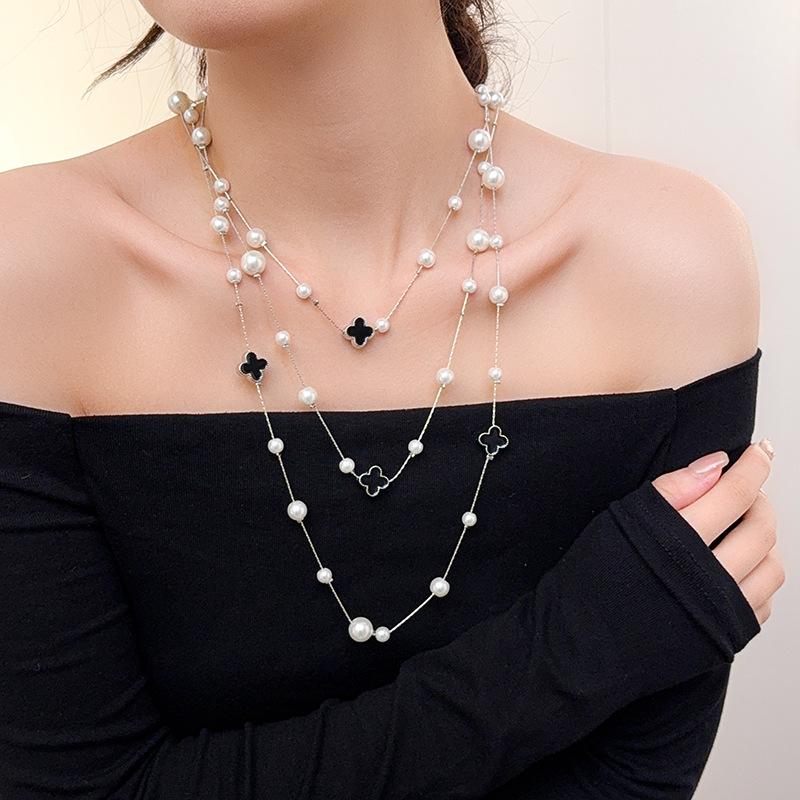 Fashion Multi-layer Sweater Chain Versatile High-grade Sense of Temperament Necklace Clothes Accessories Pendant Waist Chain
