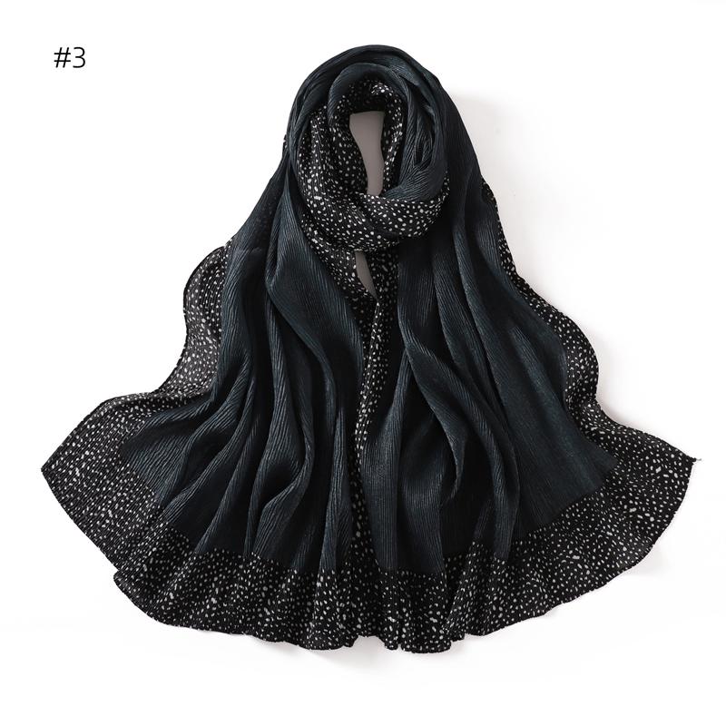 80*180cm Women Plain Solid Wrinkle Hijab Scarf Lady High Quality Wraps Shawls Muslim Headband Islamic Scarves Ramadan